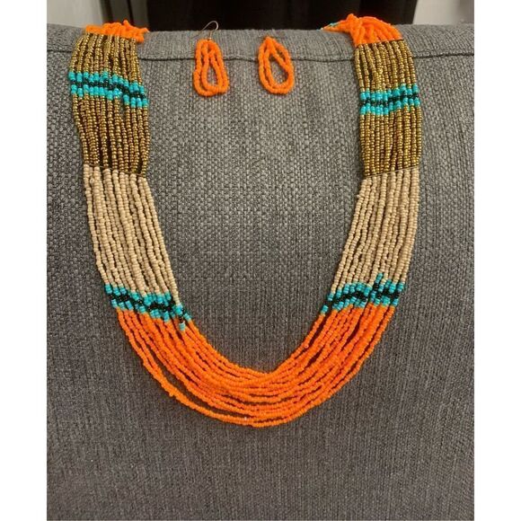 Long Beaded Necklace Set - Picture 2 of 5